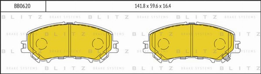 Blitz BB0620 - Тормозные колодки, дисковые, комплект autosila-amz.com
