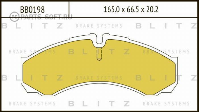 Blitz BB0198 - Тормозные колодки, дисковые, комплект autosila-amz.com