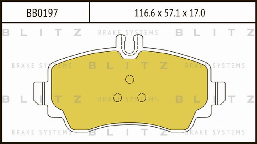 Blitz BB0197 - Тормозные колодки, дисковые, комплект autosila-amz.com