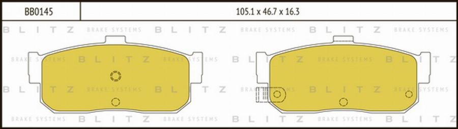 Blitz BB0145 - Тормозные колодки, дисковые, комплект autosila-amz.com