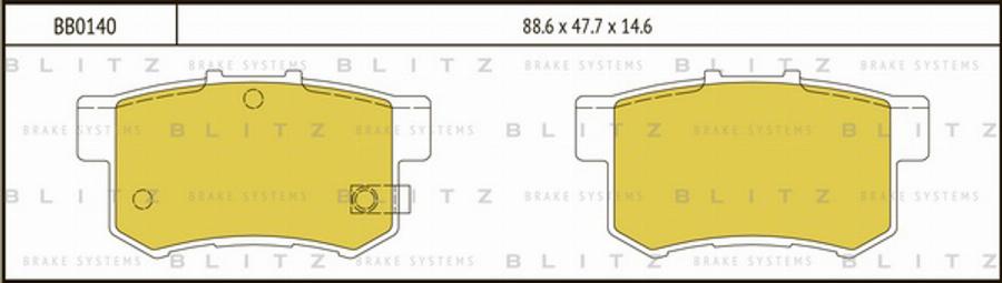 Blitz BB0140 - Тормозные колодки, дисковые, комплект autosila-amz.com