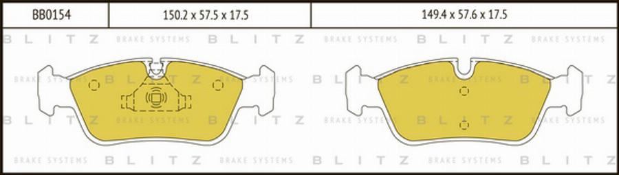Blitz BB0154 - колодки дисковые передние!\ BMW 1.3 E87/E90 120/318/320 04> autosila-amz.com