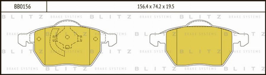 Blitz BB0156 - Тормозные колодки, дисковые, комплект autosila-amz.com