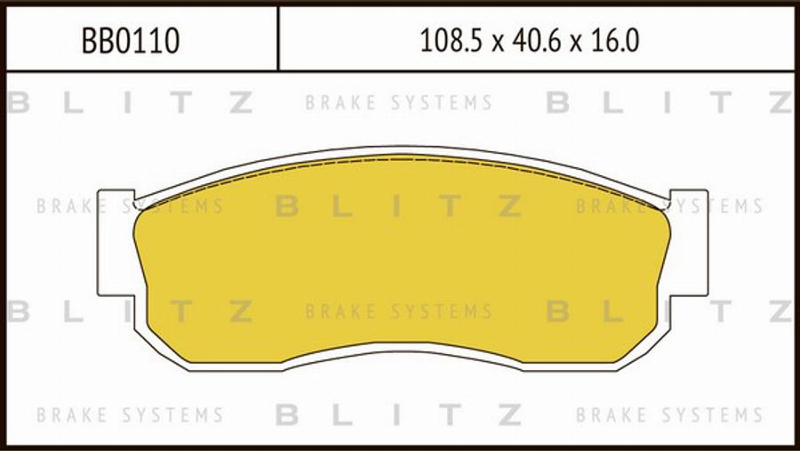 Blitz BB0110 - Тормозные колодки, дисковые, комплект autosila-amz.com