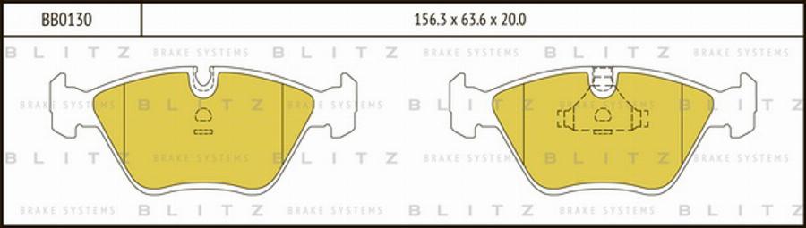 Blitz BB0130 - Тормозные колодки, дисковые, комплект autosila-amz.com