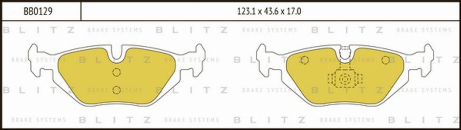 Blitz BB0129 - колодки дисковые задние!\BMW E36/E46/E85 1.6i-2.8i/2.0D 98>,Rover 75 1.8-2.5/2.0CDT 99> autosila-amz.com