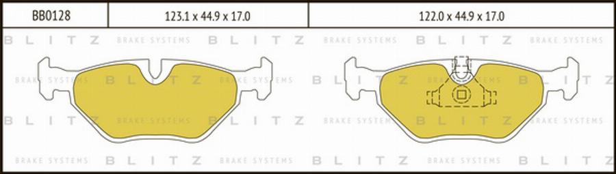 Blitz BB0128 - Тормозные колодки, дисковые, комплект autosila-amz.com