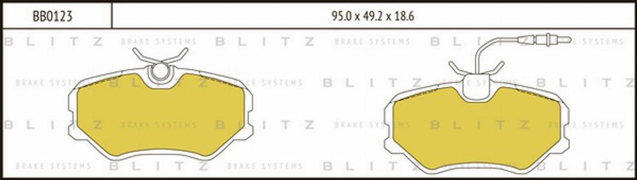 Blitz BB0123 - Тормозные колодки, дисковые, комплект autosila-amz.com