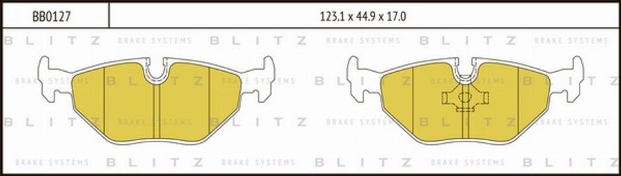 Blitz BB0127 - Тормозные колодки, дисковые, комплект autosila-amz.com