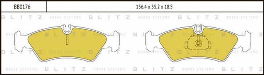 Blitz BB0176 - Тормозные колодки, дисковые, комплект autosila-amz.com