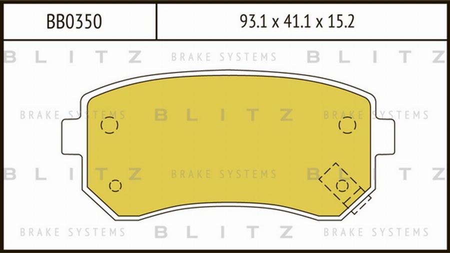 Blitz BB0350 - Тормозные колодки, дисковые, комплект autosila-amz.com