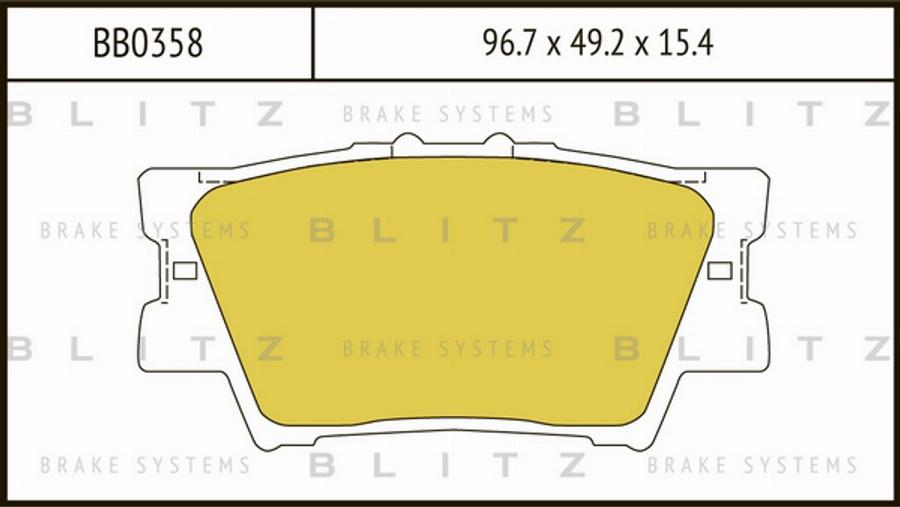 Blitz BB0358 - Тормозные колодки, дисковые, комплект autosila-amz.com