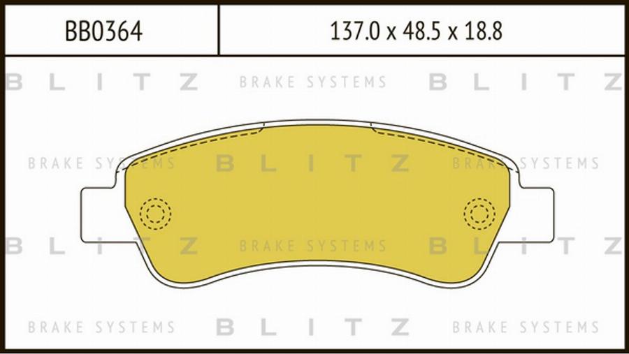 Blitz BB0364 - Тормозные колодки, дисковые, комплект autosila-amz.com