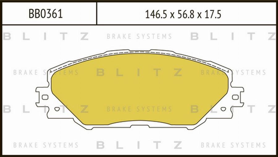 Blitz BB0361 - Тормозные колодки, дисковые, комплект autosila-amz.com