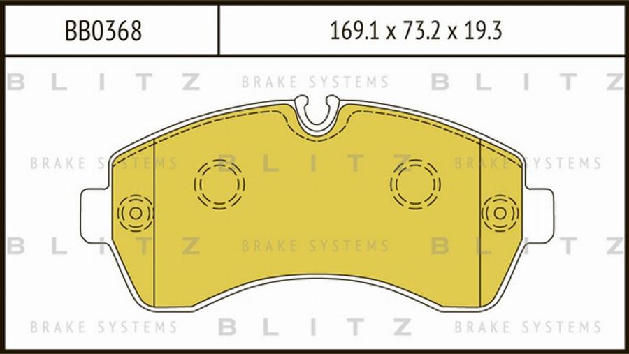 Blitz BB0368 - Тормозные колодки, дисковые, комплект autosila-amz.com