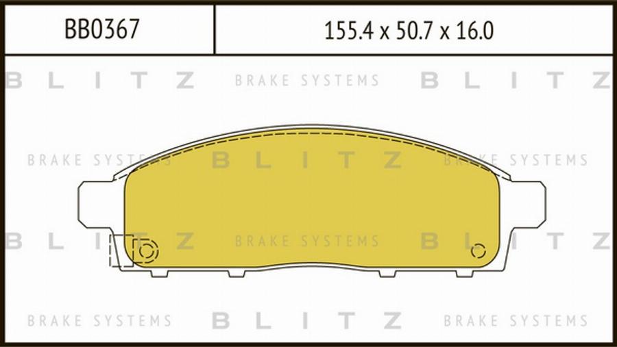 Blitz BB0367 - Тормозные колодки, дисковые, комплект autosila-amz.com