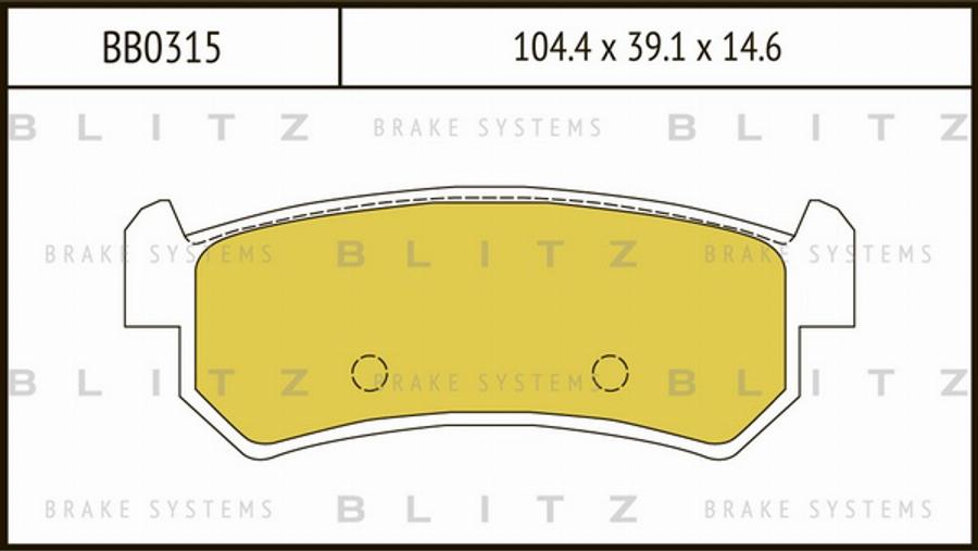 Blitz BB0315 - Тормозные колодки, дисковые, комплект autosila-amz.com