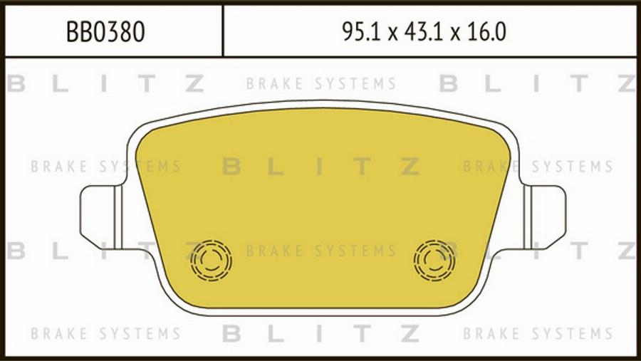 Blitz BB0380 - Тормозные колодки, дисковые, комплект autosila-amz.com