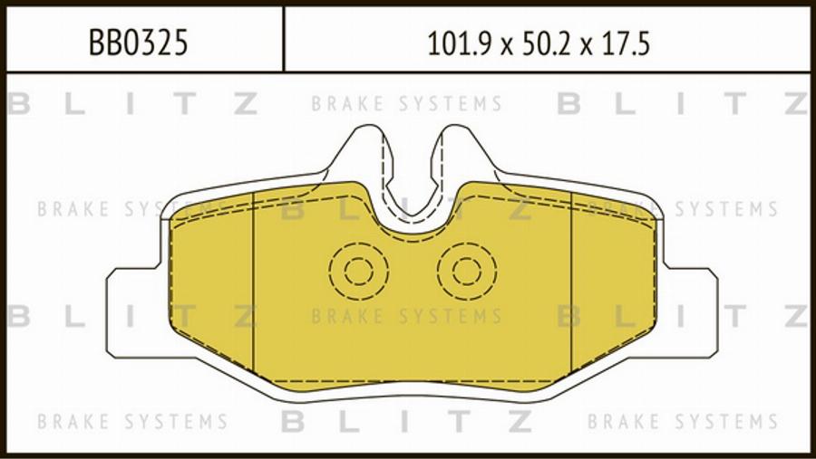 Blitz BB0325 - Тормозные колодки, дисковые, комплект autosila-amz.com