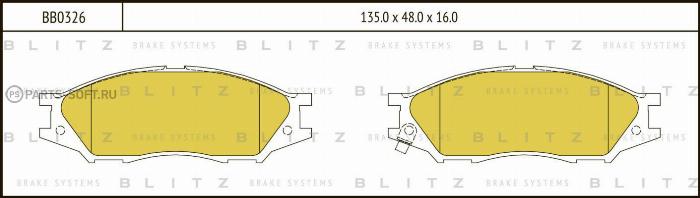 Blitz BB0326 - Тормозные колодки, дисковые, комплект autosila-amz.com
