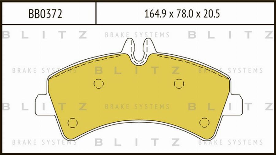 Blitz BB0372 - Тормозные колодки, дисковые, комплект autosila-amz.com