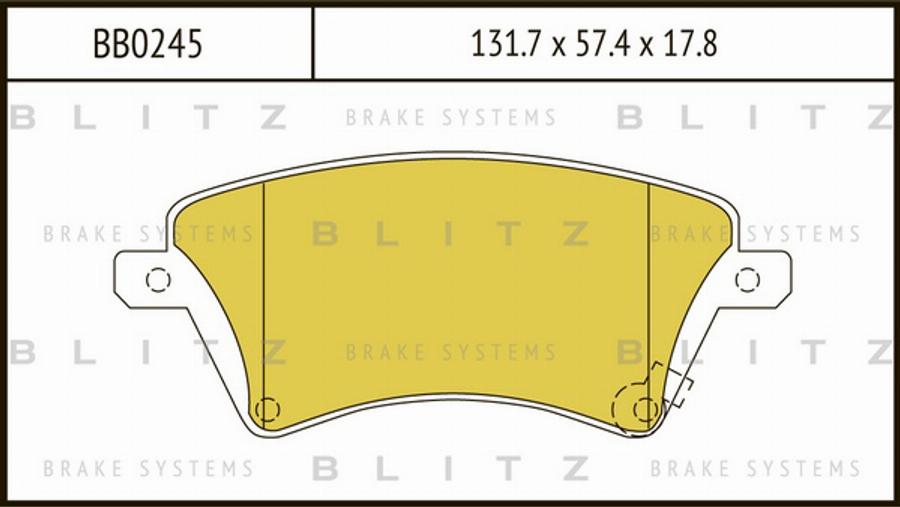 Blitz BB0245 - Тормозные колодки, дисковые, комплект autosila-amz.com