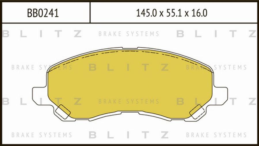 Blitz BB0241 - Тормозные колодки, дисковые, комплект autosila-amz.com