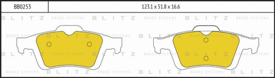 Blitz BB0253 - Тормозные колодки, дисковые, комплект autosila-amz.com