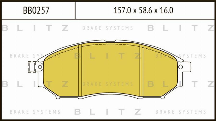 Blitz BB0257 - Тормозные колодки, дисковые, комплект autosila-amz.com