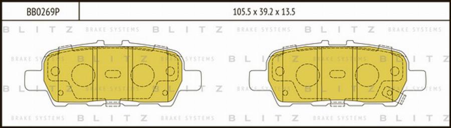 Blitz BB0269P - Тормозные колодки, дисковые, комплект autosila-amz.com