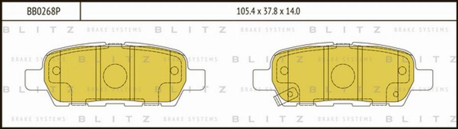 Blitz BB0268P - Тормозные колодки, дисковые, комплект autosila-amz.com