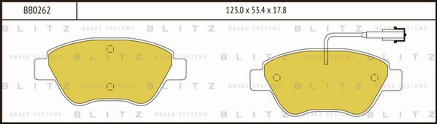 Blitz BB0262 - Тормозные колодки, дисковые, комплект autosila-amz.com