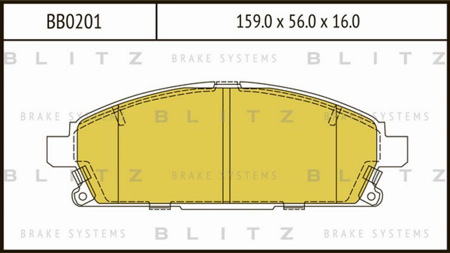 Blitz BB0201 - Тормозные колодки, дисковые, комплект autosila-amz.com