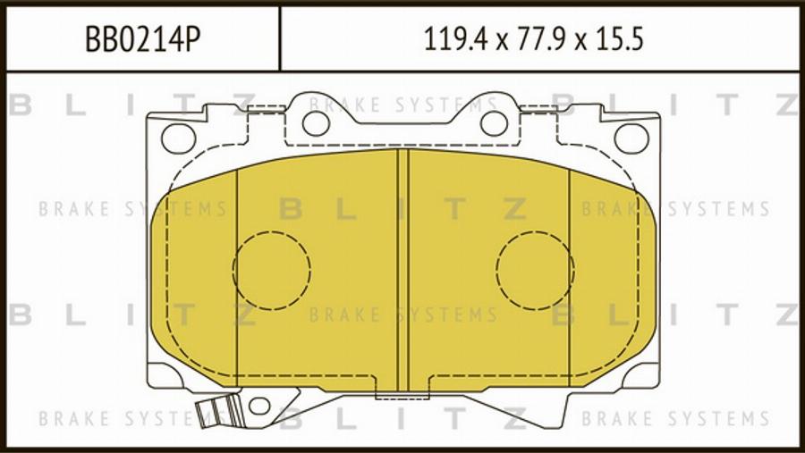 Blitz BB0214P - Тормозные колодки, дисковые, комплект autosila-amz.com