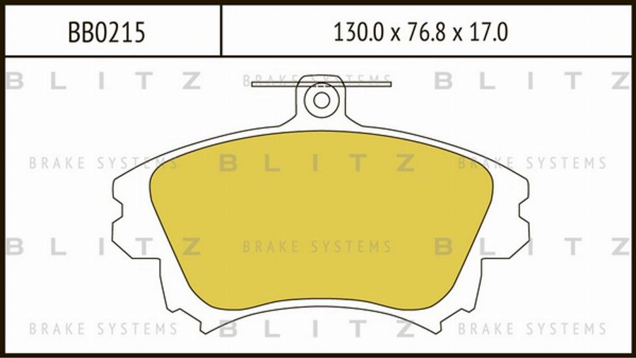 Blitz BB0215 - Тормозные колодки, дисковые, комплект autosila-amz.com