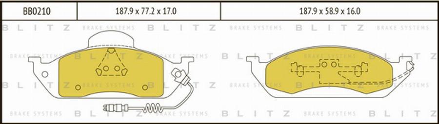 Blitz BB0210 - Тросик, cтояночный тормоз autosila-amz.com