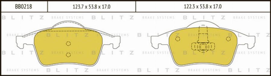 Blitz BB0218 - Тормозные колодки, дисковые, комплект autosila-amz.com