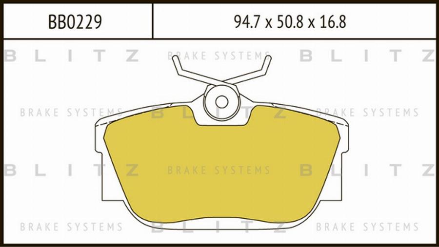 Blitz BB0229 - Колодки тормозные дисковые задние VW Transporter 90-> BLITZ BB0229 autosila-amz.com