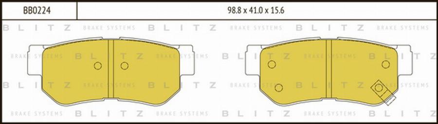 Blitz BB0224 - Тормозные колодки, дисковые, комплект autosila-amz.com
