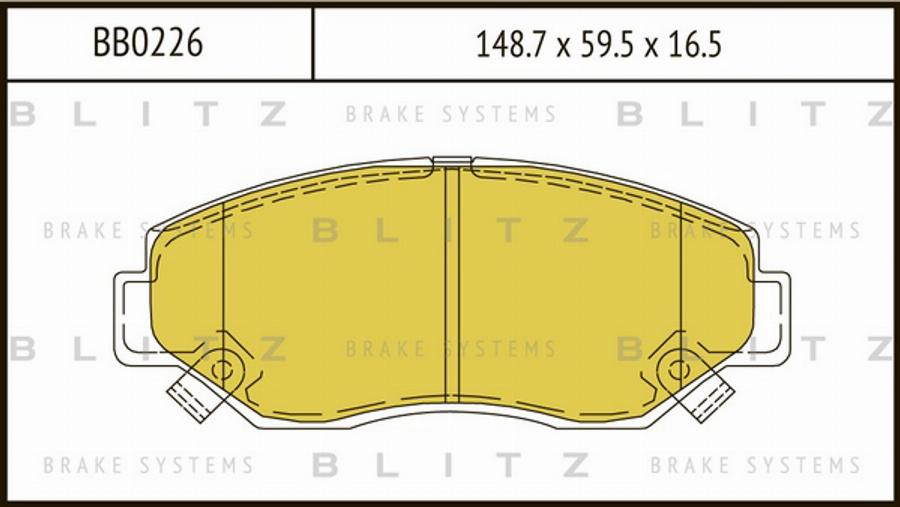 Blitz BB0226 - Тормозные колодки, дисковые, комплект autosila-amz.com