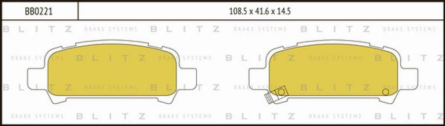 Blitz BB0221 - Тормозные колодки, дисковые, комплект autosila-amz.com