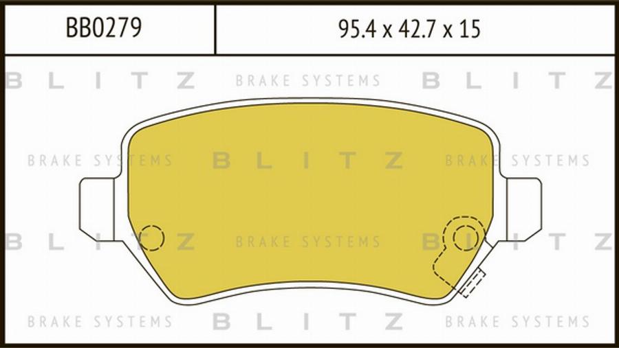 Blitz BB0279 - Тормозные колодки, дисковые, комплект autosila-amz.com
