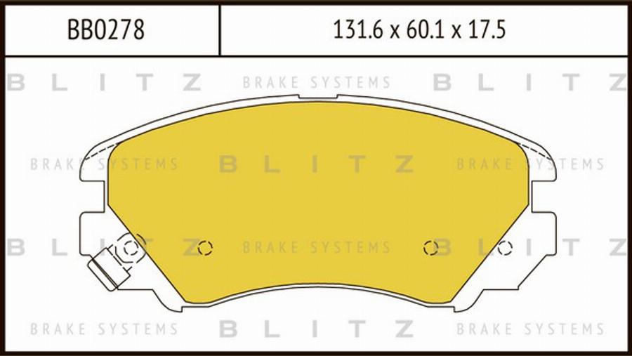 Blitz BB0278 - Тормозные колодки, дисковые, комплект autosila-amz.com