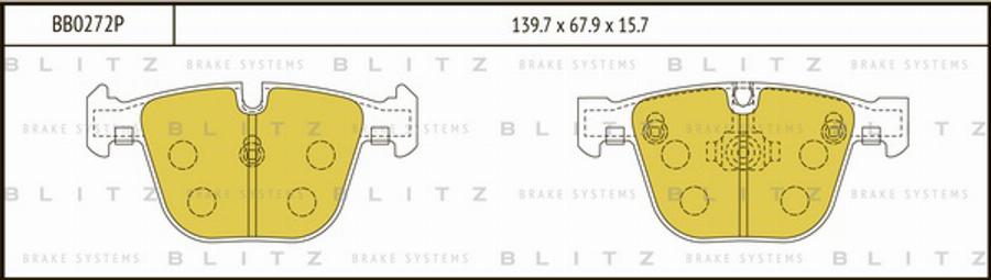 Blitz BB0272P - Тормозные колодки, дисковые, комплект autosila-amz.com
