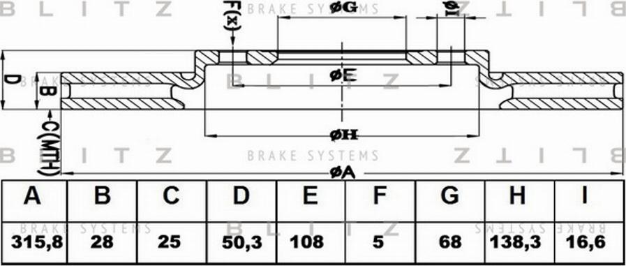 Blitz BS0442 - Тормозной диск autosila-amz.com