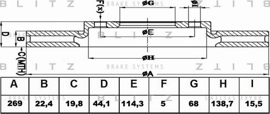 Blitz BS0404 - Тормозной диск autosila-amz.com