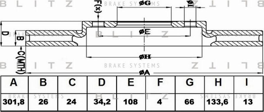 Blitz BS0405 - Тормозной диск autosila-amz.com