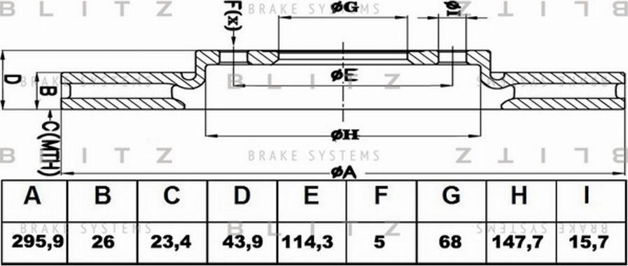 Blitz BS0408 - Тормозной диск autosila-amz.com