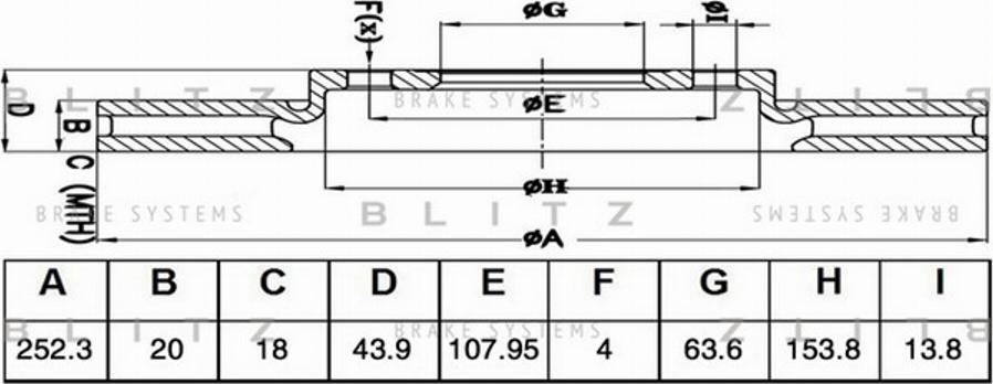 Blitz BS0483 - Тормозной диск autosila-amz.com