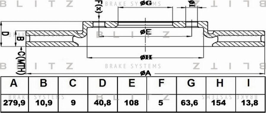 Blitz BS0434 - Тормозной диск autosila-amz.com